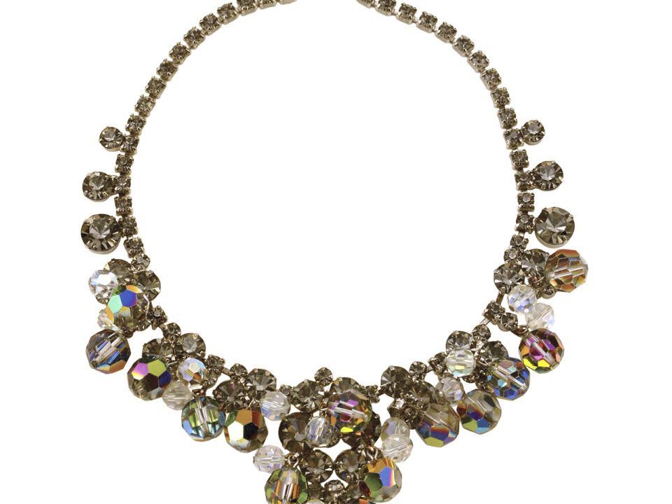 Drippy Juliana Rhinestone Bib Necklace and Earring Set Baubles