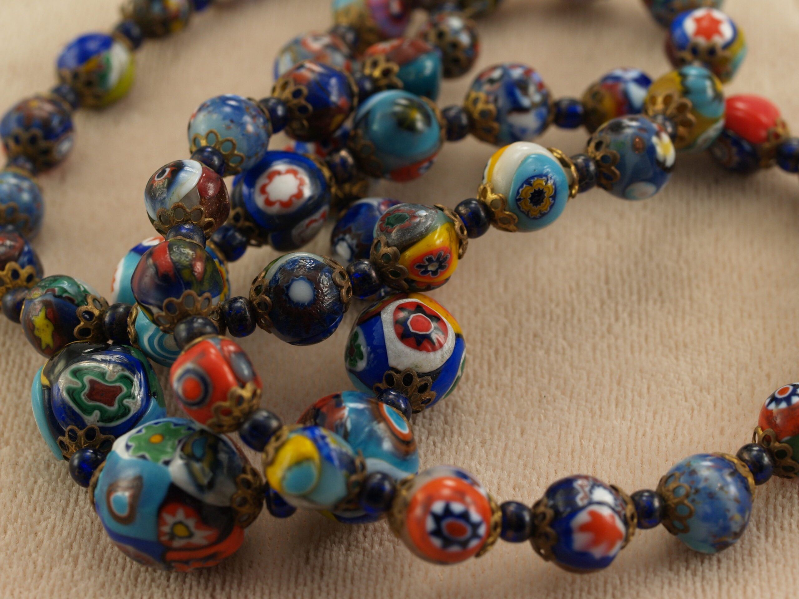 Vintage Murano Millefiori Beaded Necklace