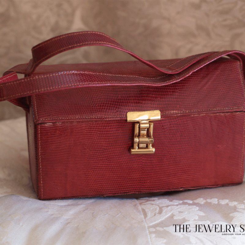 1950s Lizard Red Lizard Box Purse
