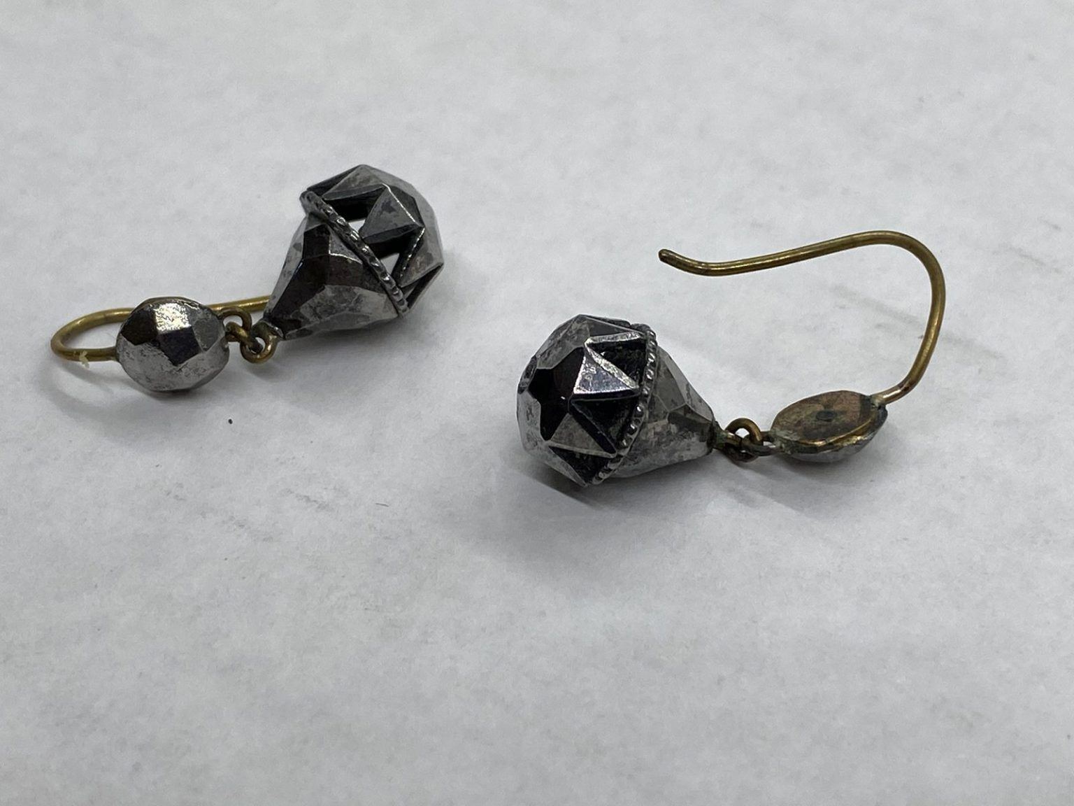 Victorian Multi-faceted Cut Steel Earrings