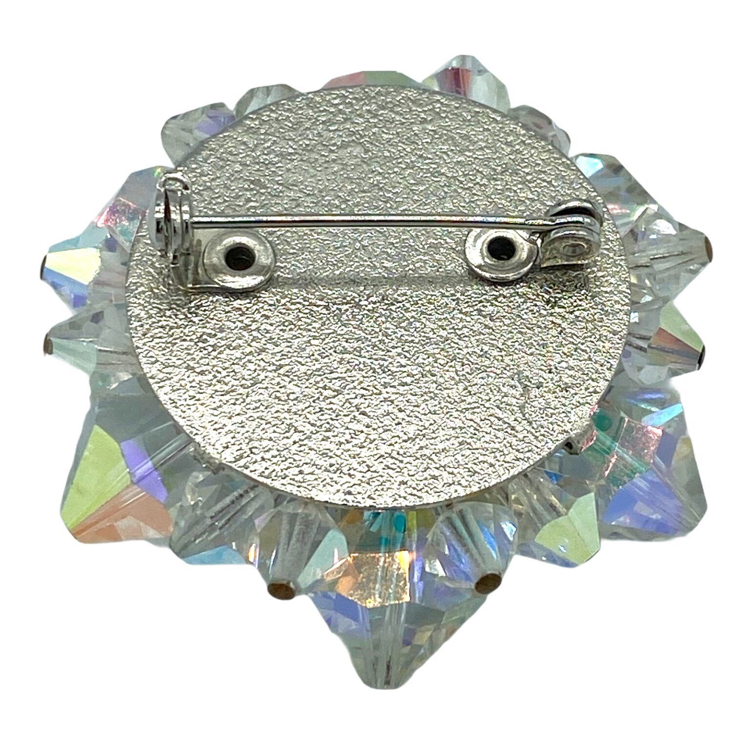 Vintage Aurora Crystal Bead Brooch Pin