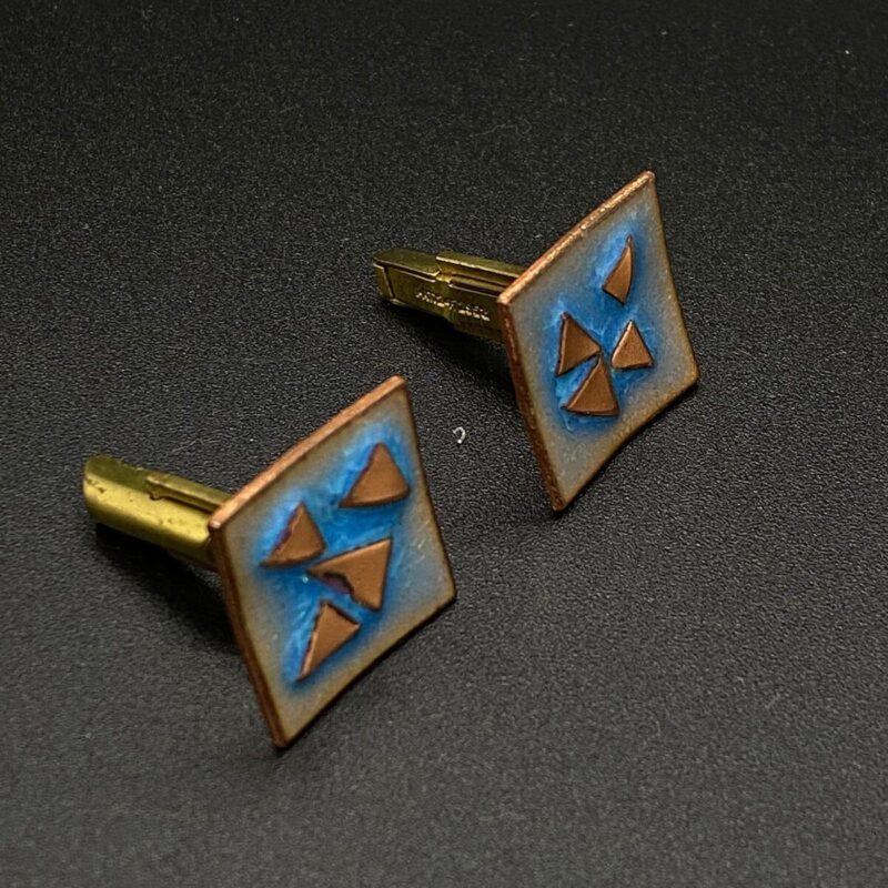 Vintage Copper Enamel Cuff Links