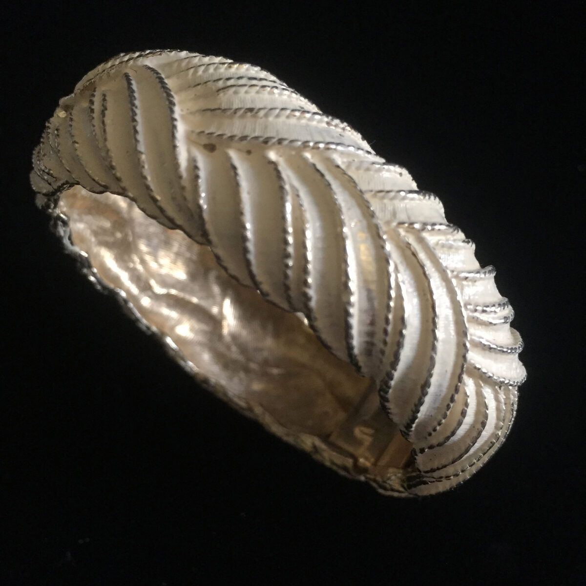 Vintage Cream-colored Enamel Bracelet by Art