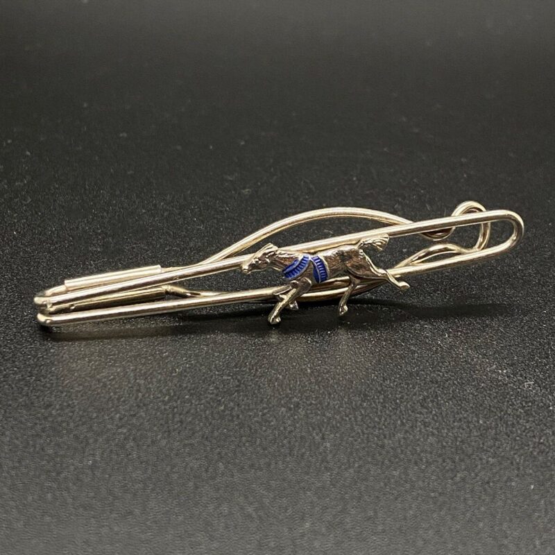 Vintage Deco Style Tie Bar with Galloping Race Horse
