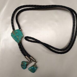 Vintage Men’s Turquoise Rope Leather Bolo