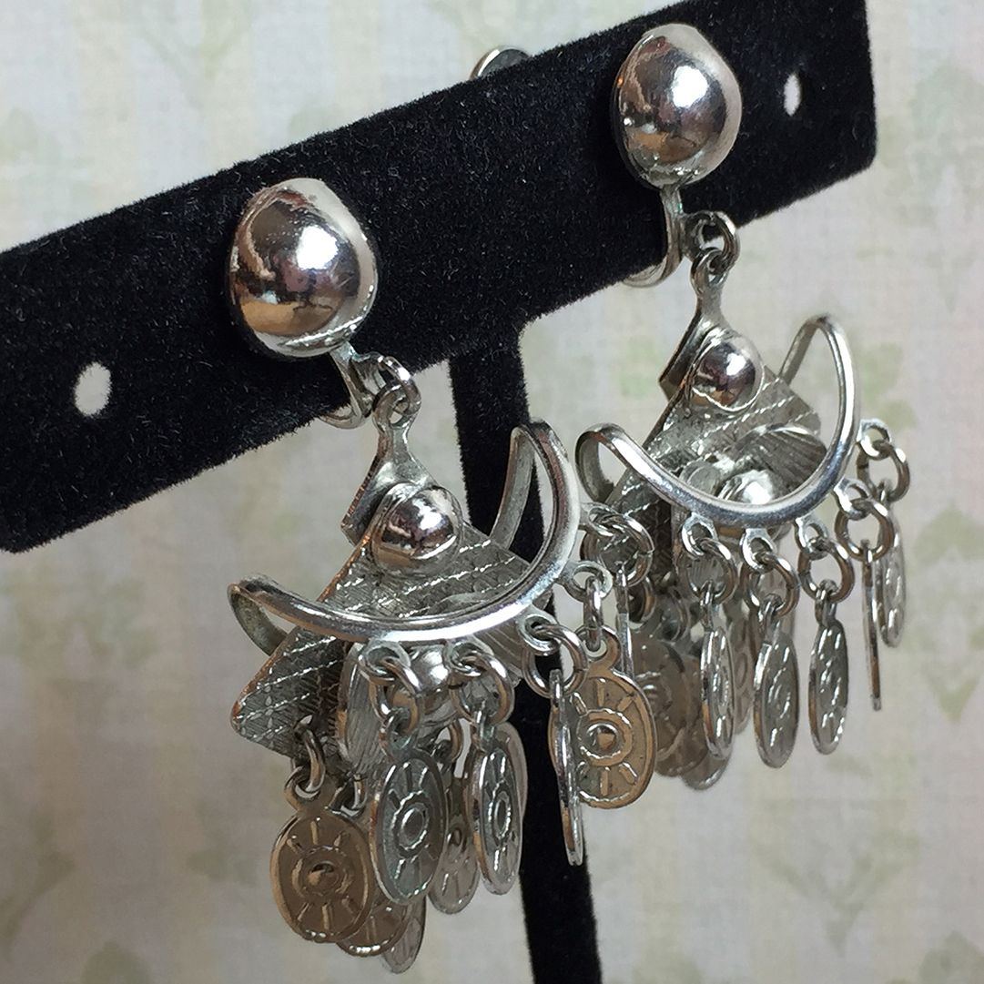 Burkhardt Sterling Silver Floral Engraved Earrings Screw Back 1 Inch Size -  Etsy