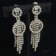 Vintage 1950s Deco-style Rhinestone Drop French Clip Earrings