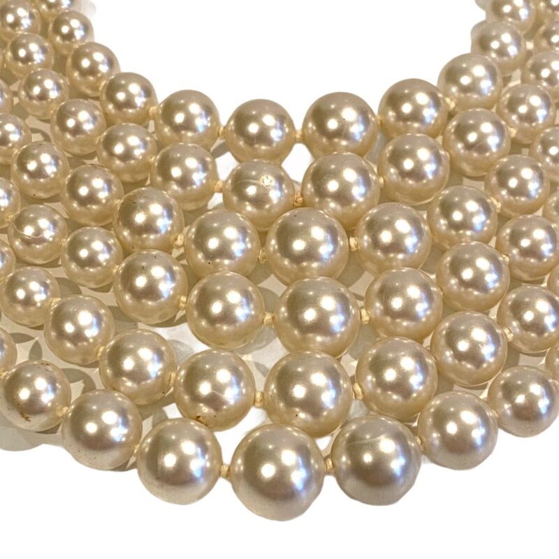 6-Strand Faux Pearl Hand Knotted Necklace