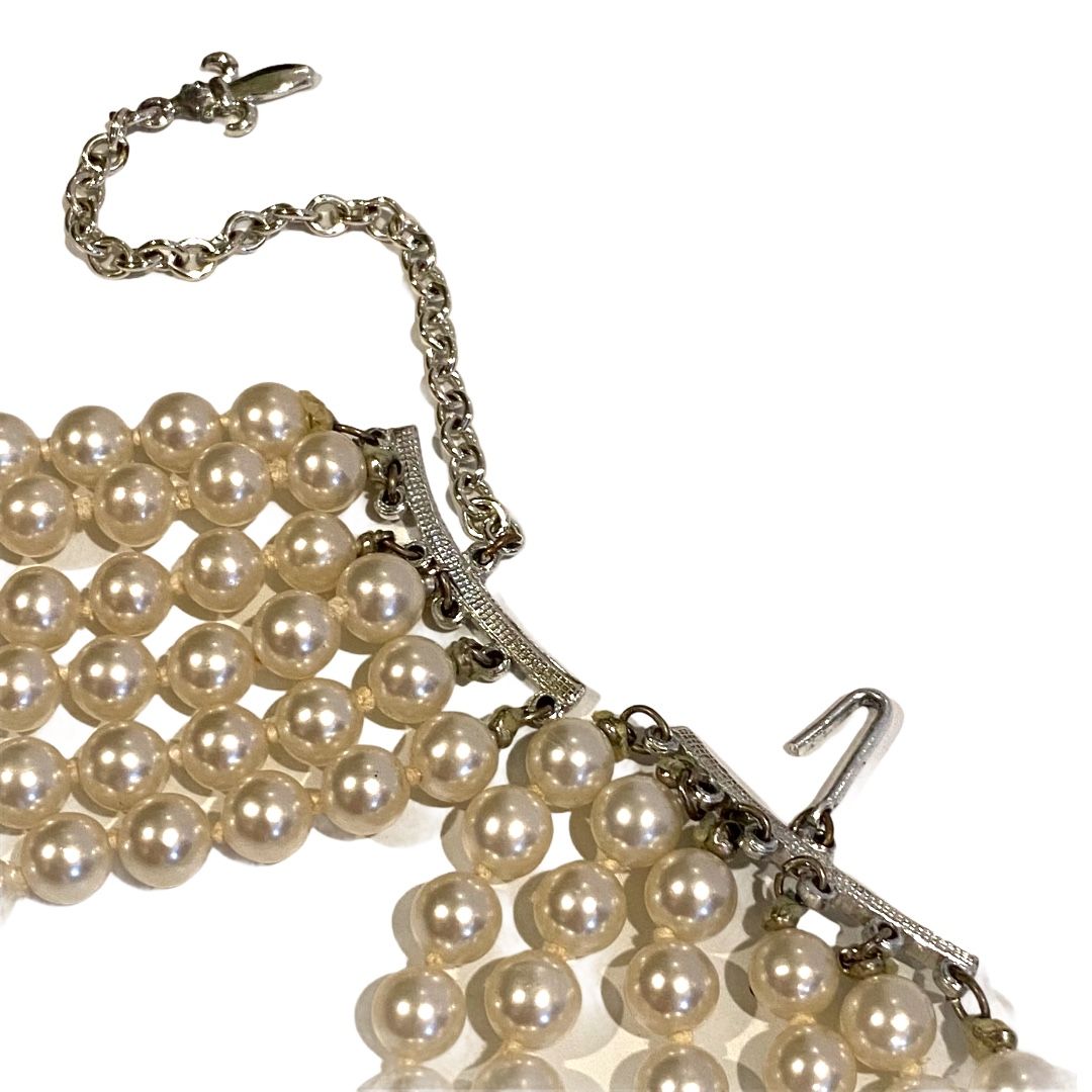 chanel double pearl necklace vintage