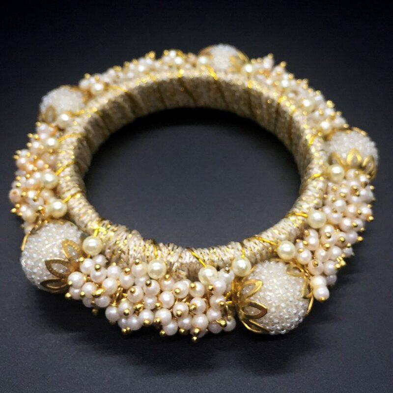 Beautiful vintage Hand-wrapped Bridal bangle Bracelet