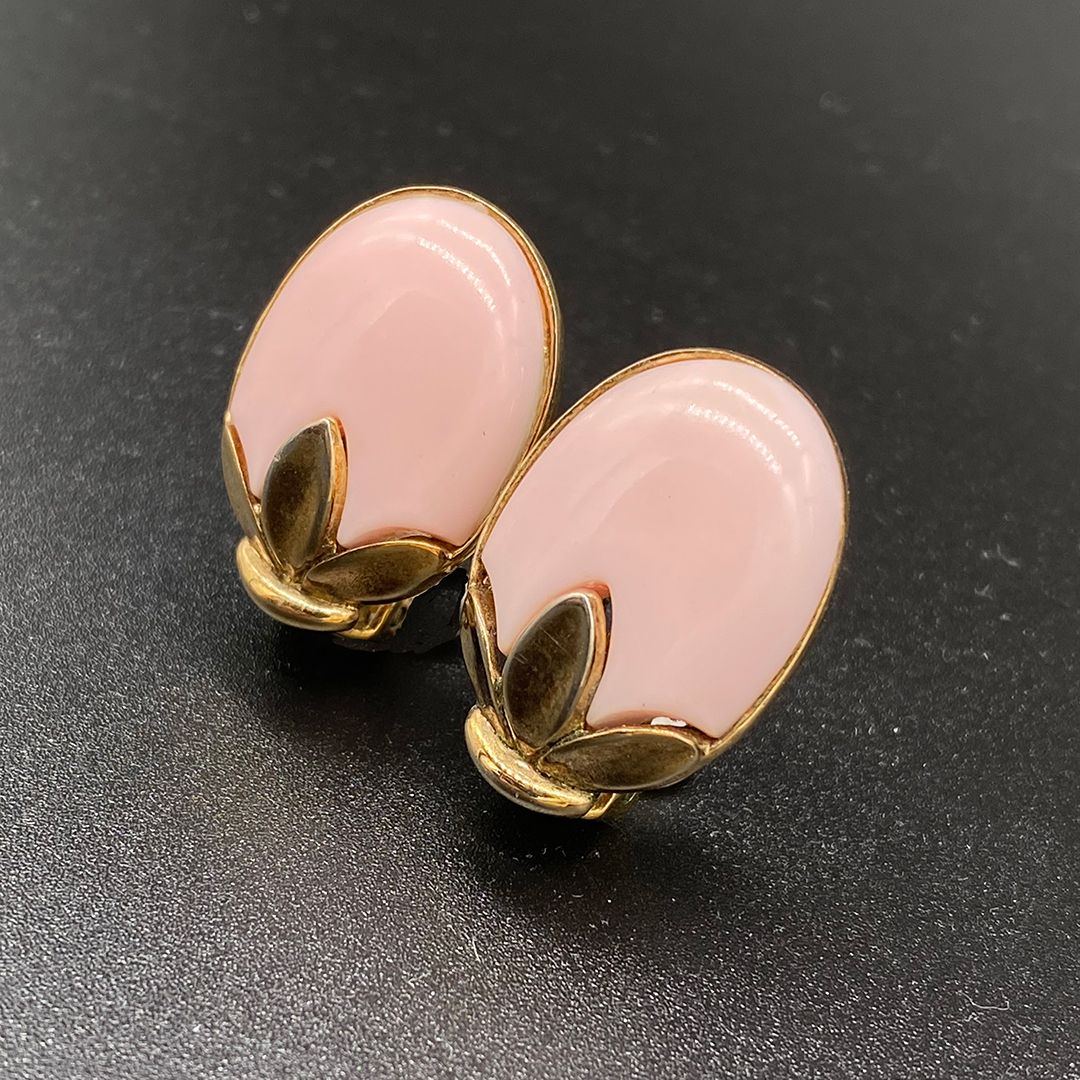 Trifari Pink Cab Earrings