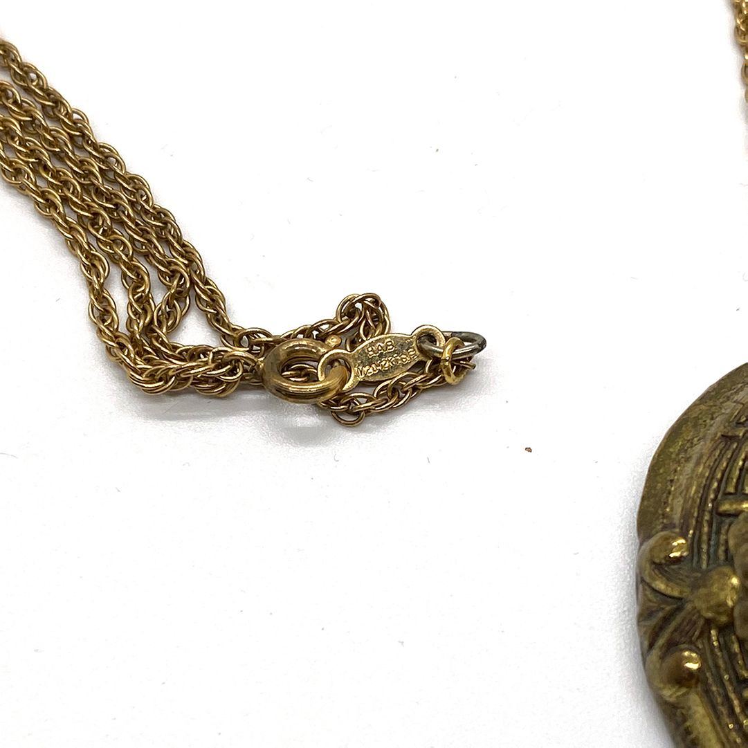 Victorian Revival Pendant Necklace with Faux Roman Grecian Cameo Motif