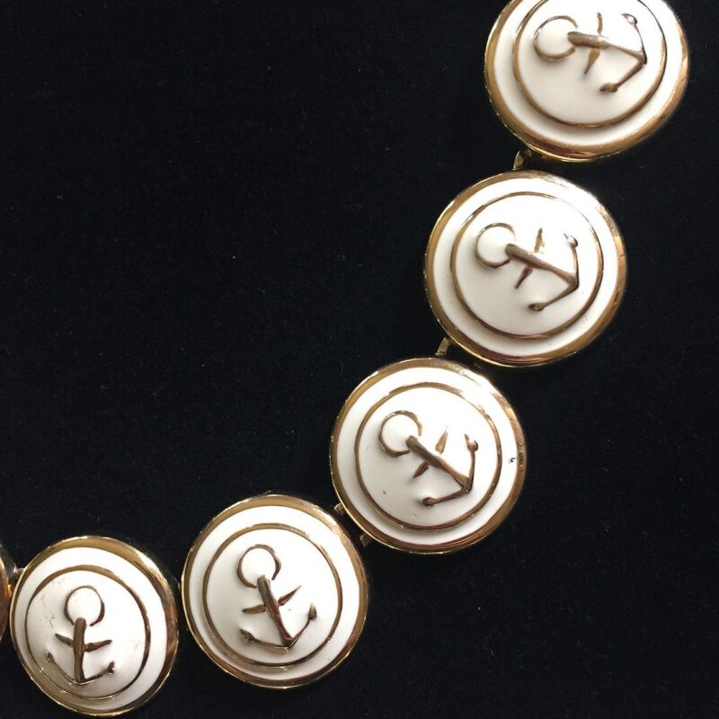 Vintage 1980s enamel anchor necklace