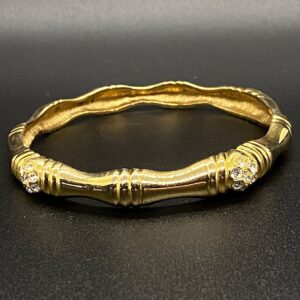 Monet Textured Gold Tone Bangle Bracelet, Vintage Monet Gold