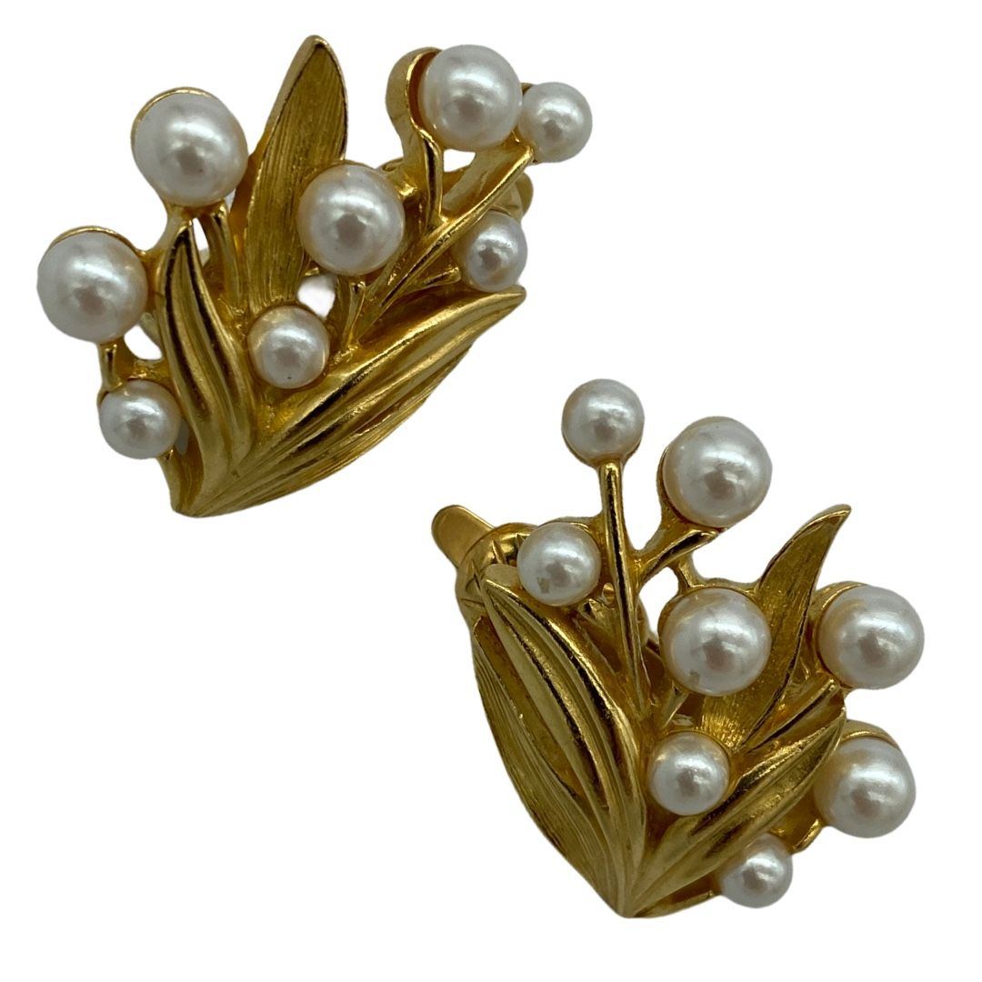 Trifari faux pearl earrings
