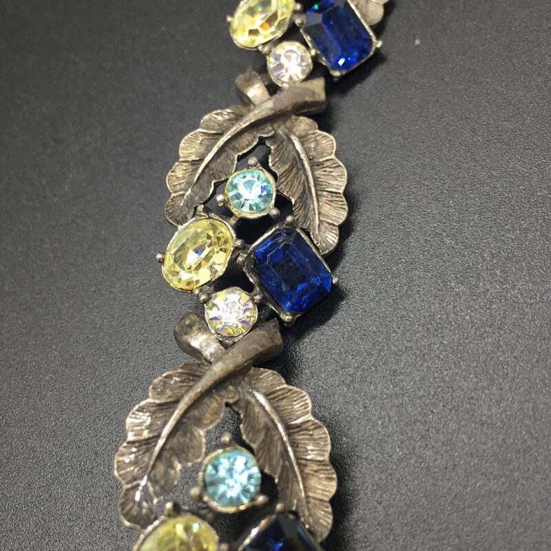 vintage gunmetal finish Coro rhinestone bracelet