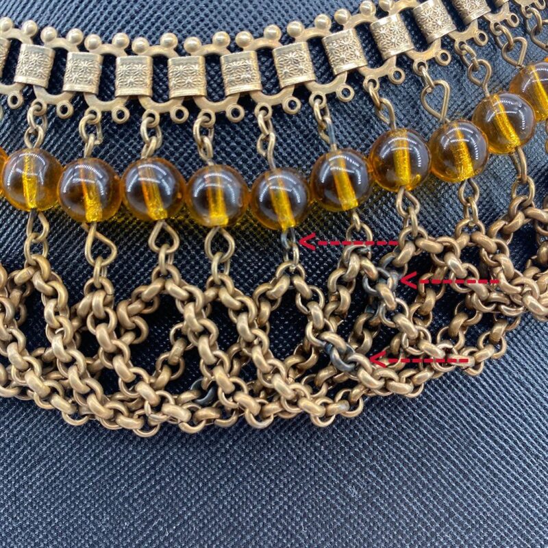 1930 Brass Chain Bead Necklace
