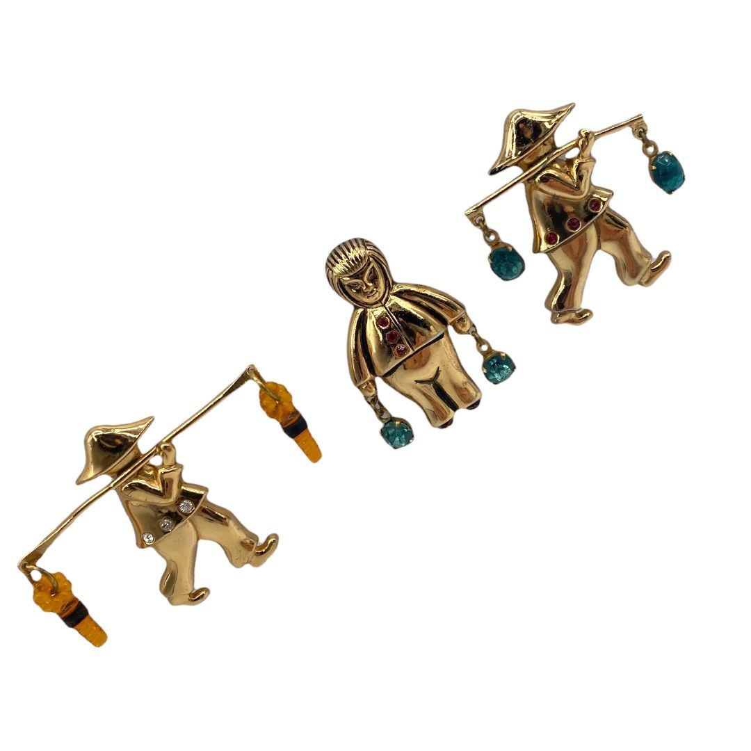 Coro Water Carrier Figural Pins