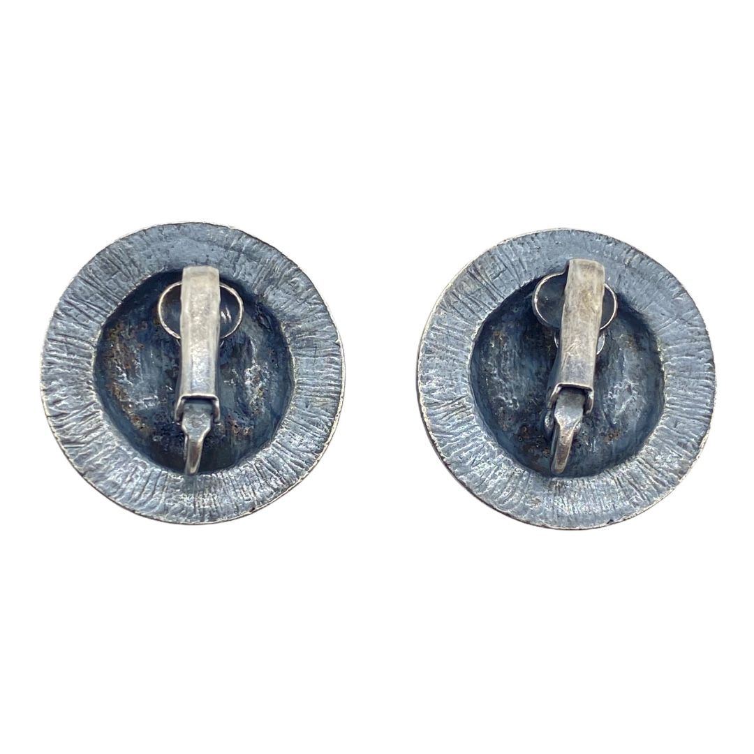Roman Coin Silver-tone Costume Earrings