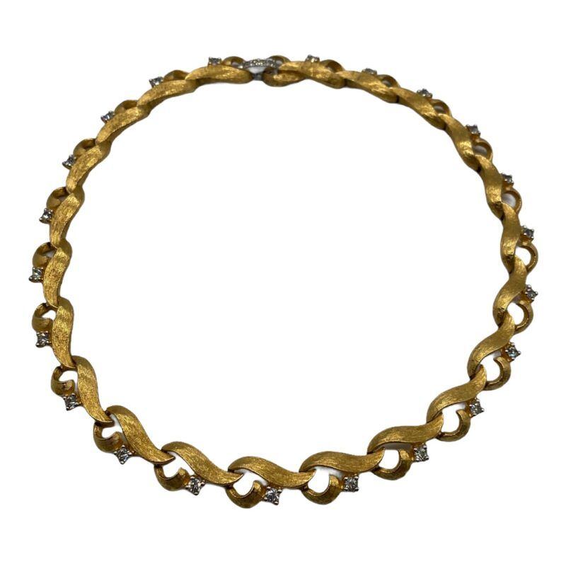 Vintage Gold-tone Rhinestone Collar Necklace