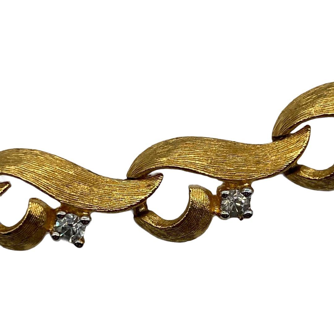 Vintage Gold-tone Rhinestone Collar Necklace