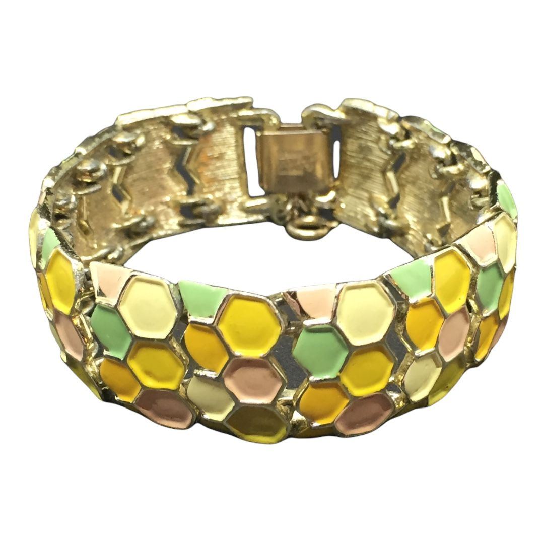1960s Coro Enameled Flexible Link Bracelet
