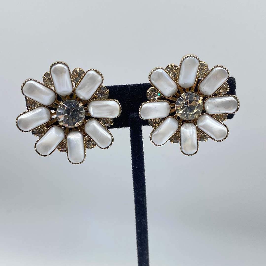 Leru floral clip-back earrings