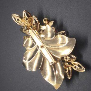 Molded Stone Stylized Floral Brooch