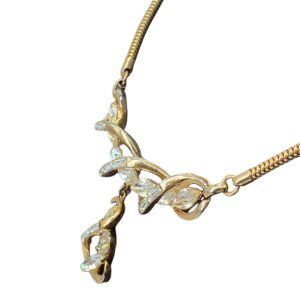 Trifari rhinestone necklace with swirls