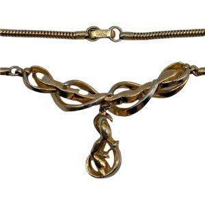 Trifari rhinestone necklace with swirls