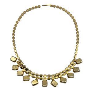 Vintage 1950s Topaz-colored Rhinestone Collar Necklace