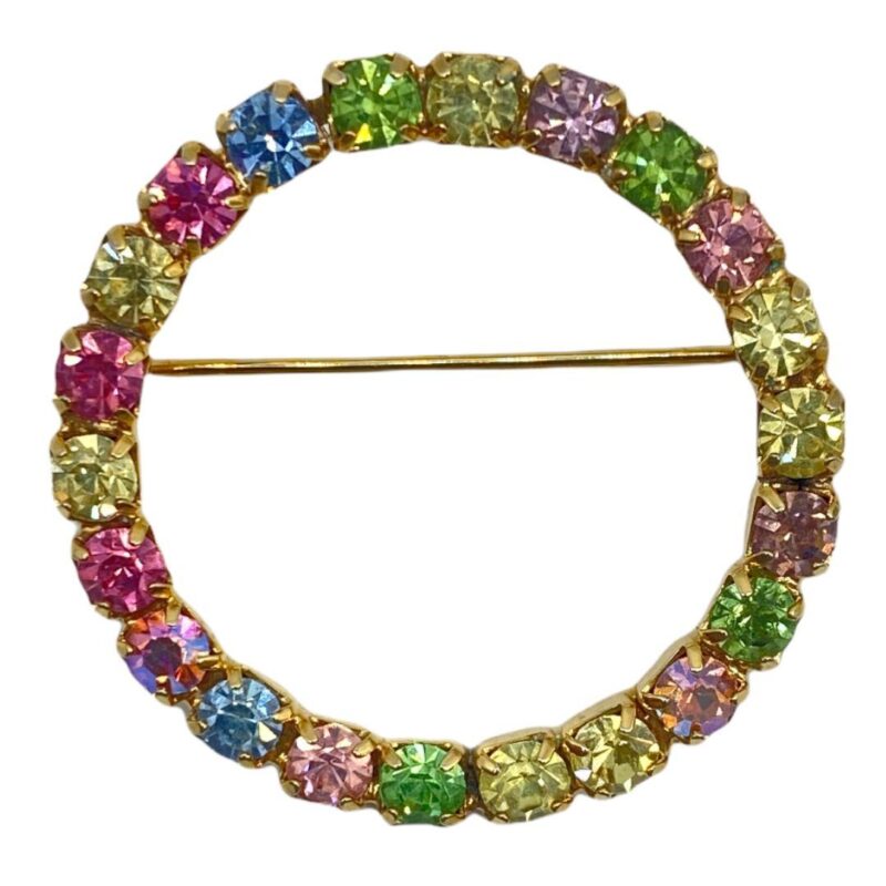 Vintage Pastel-Color Circle Pin