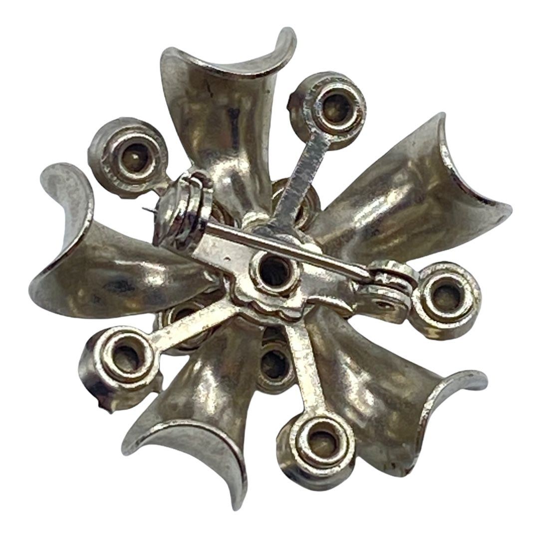 Vintage Silver-tone Modernistic Floral Scatter Pin