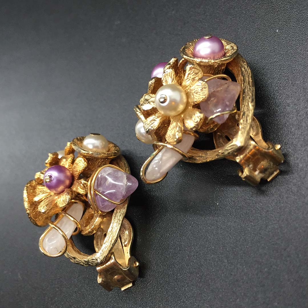 Beau Jewels heart-shaped earrings