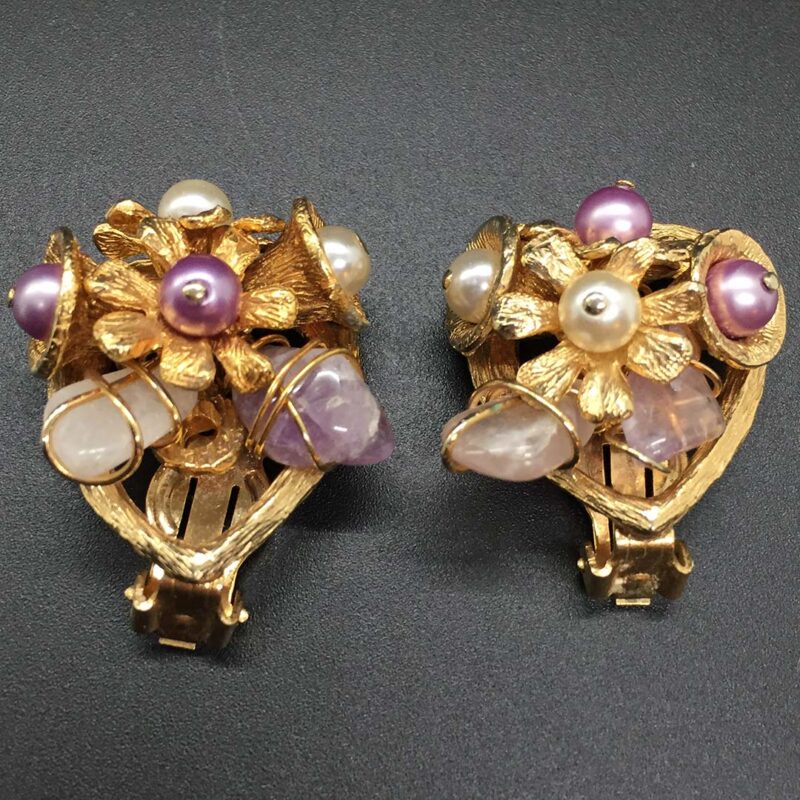 Beau Jewels heart-shaped earrings