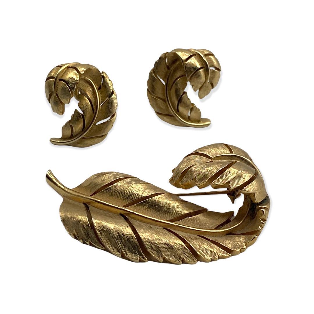 1950s Trifari Brooch and Earring Set