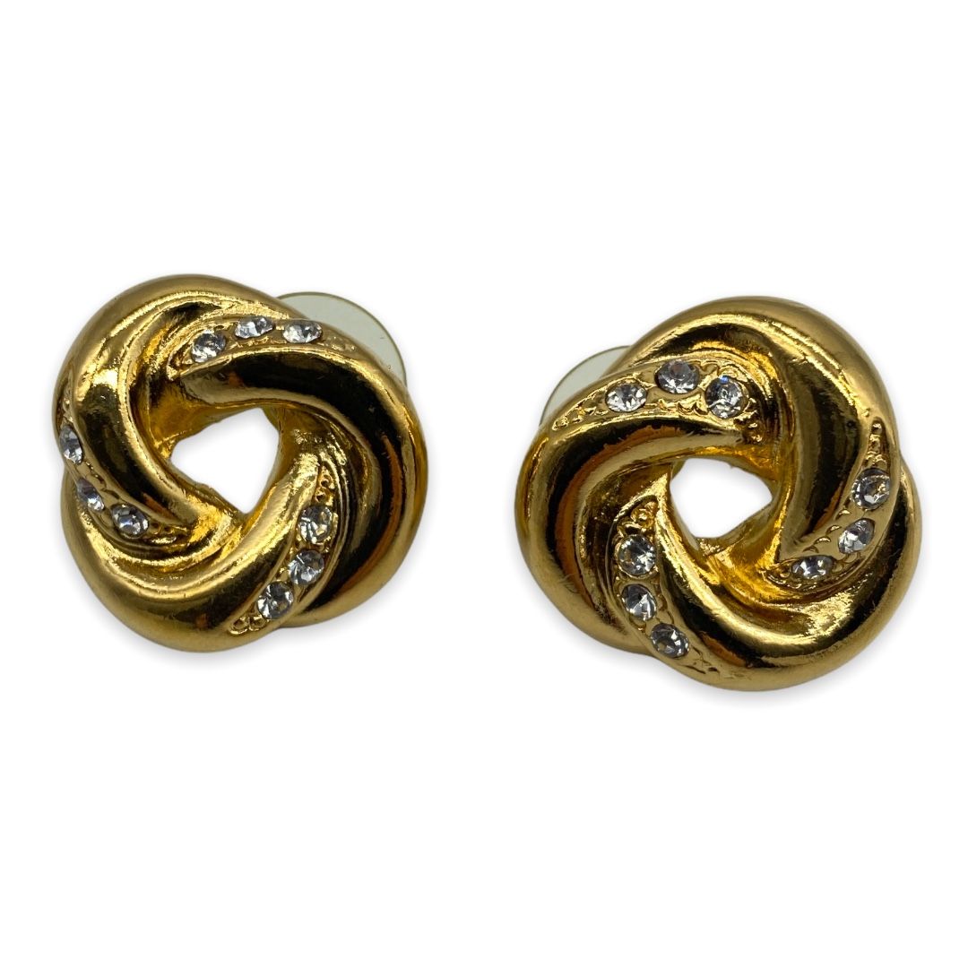 Coro Rhinestone pierced Button Earrings