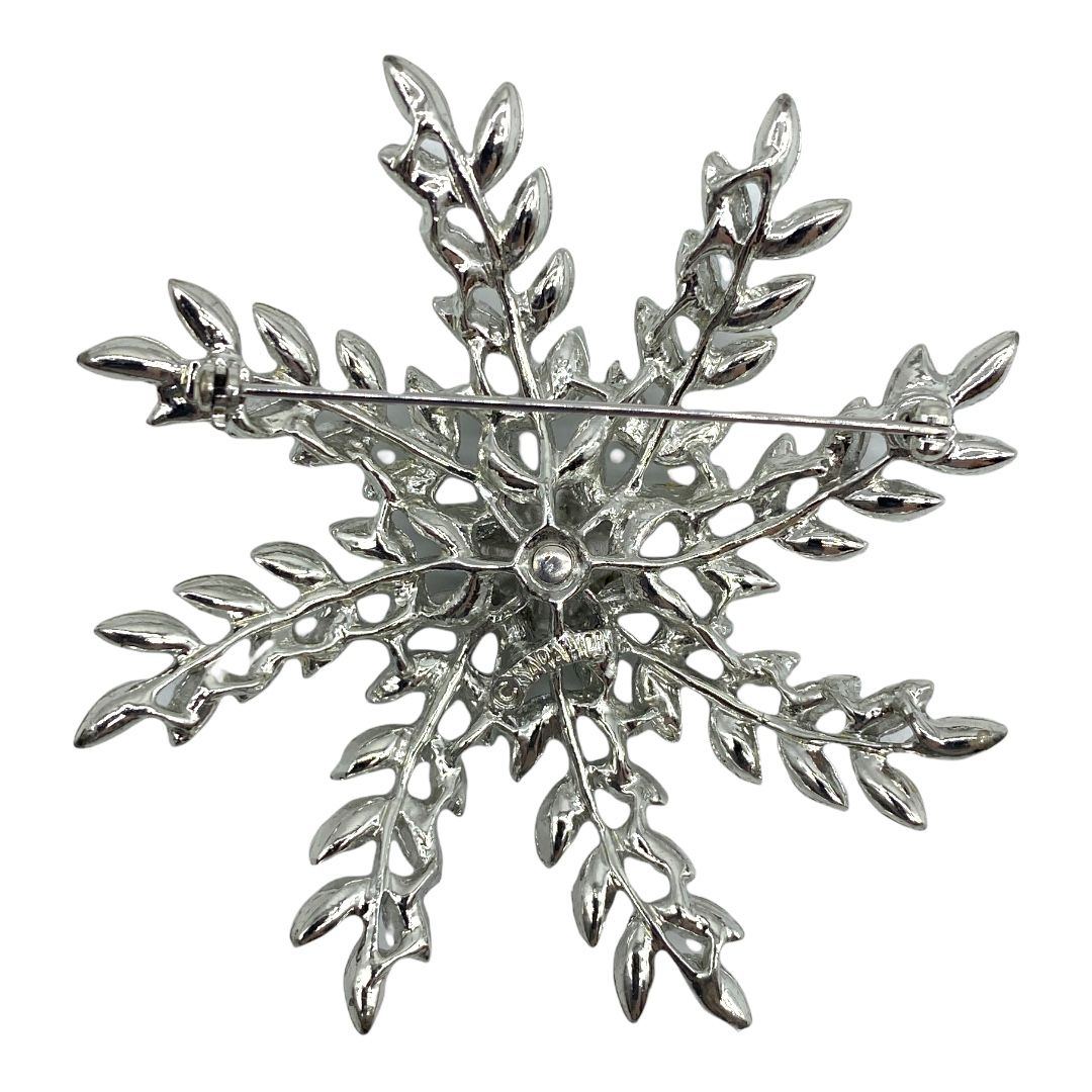 Silver-tone Evening Snowflake Sarah Cov. Brooch