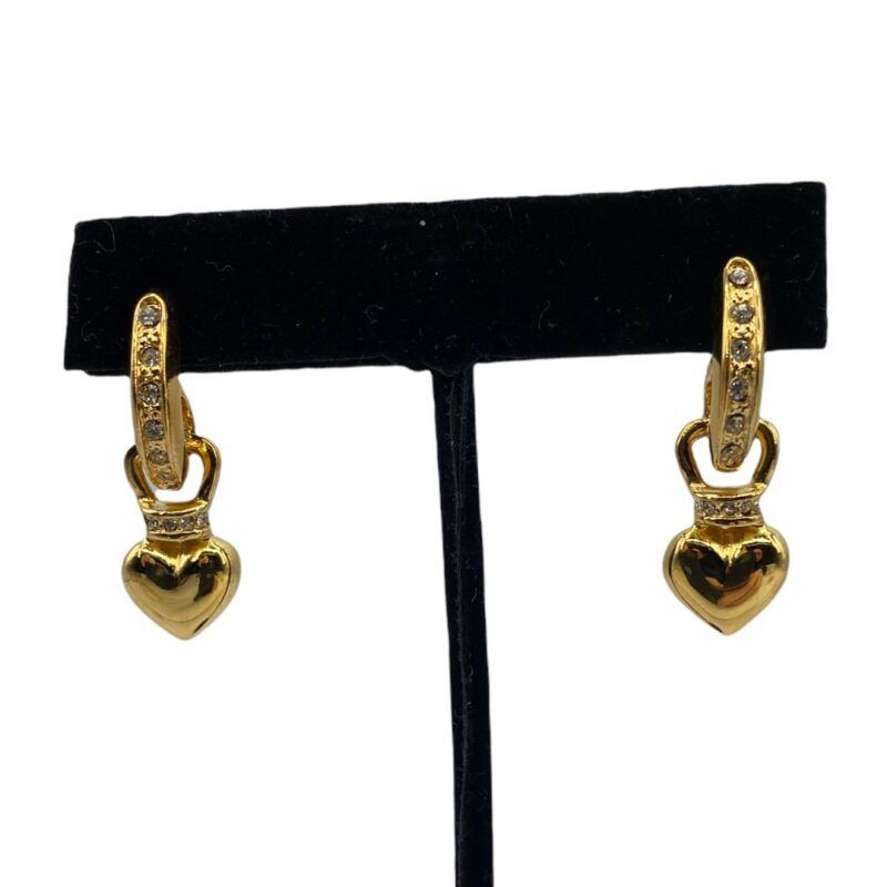 Coro heart-shape rhinestone earrings