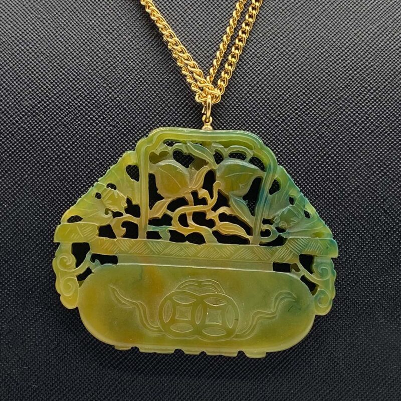 Kenneth J. Lane Faux Jade Pendant Necklace