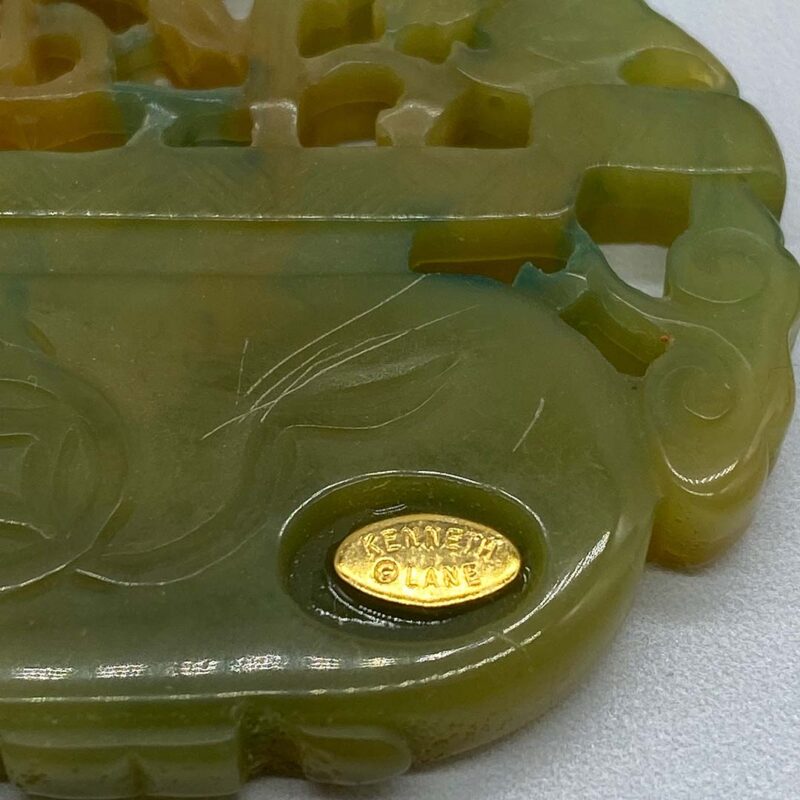 Kenneth J. Lane Faux Jade Pendant Necklace