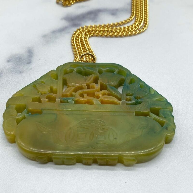 Kenneth J. Lane Faux Jade Pendant Necklace