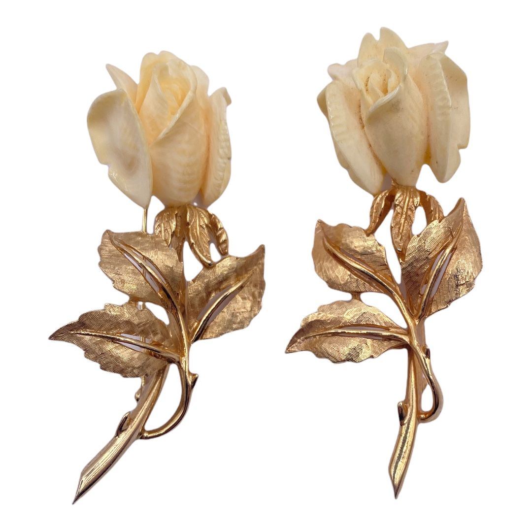 Boucher Carved Rose Pin