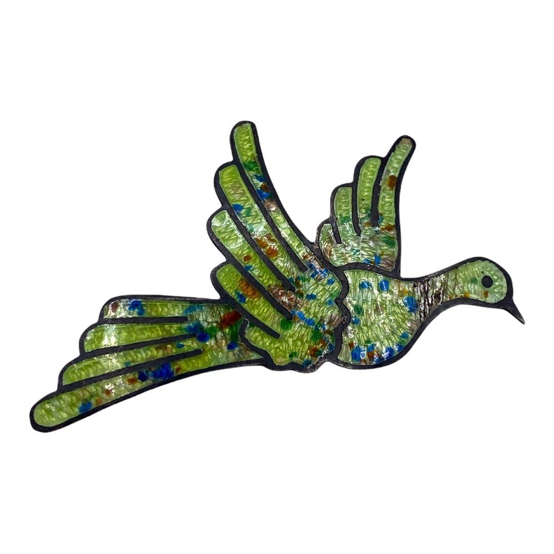 Jeronimo Fuentes Silver Enamel Bird Brooch