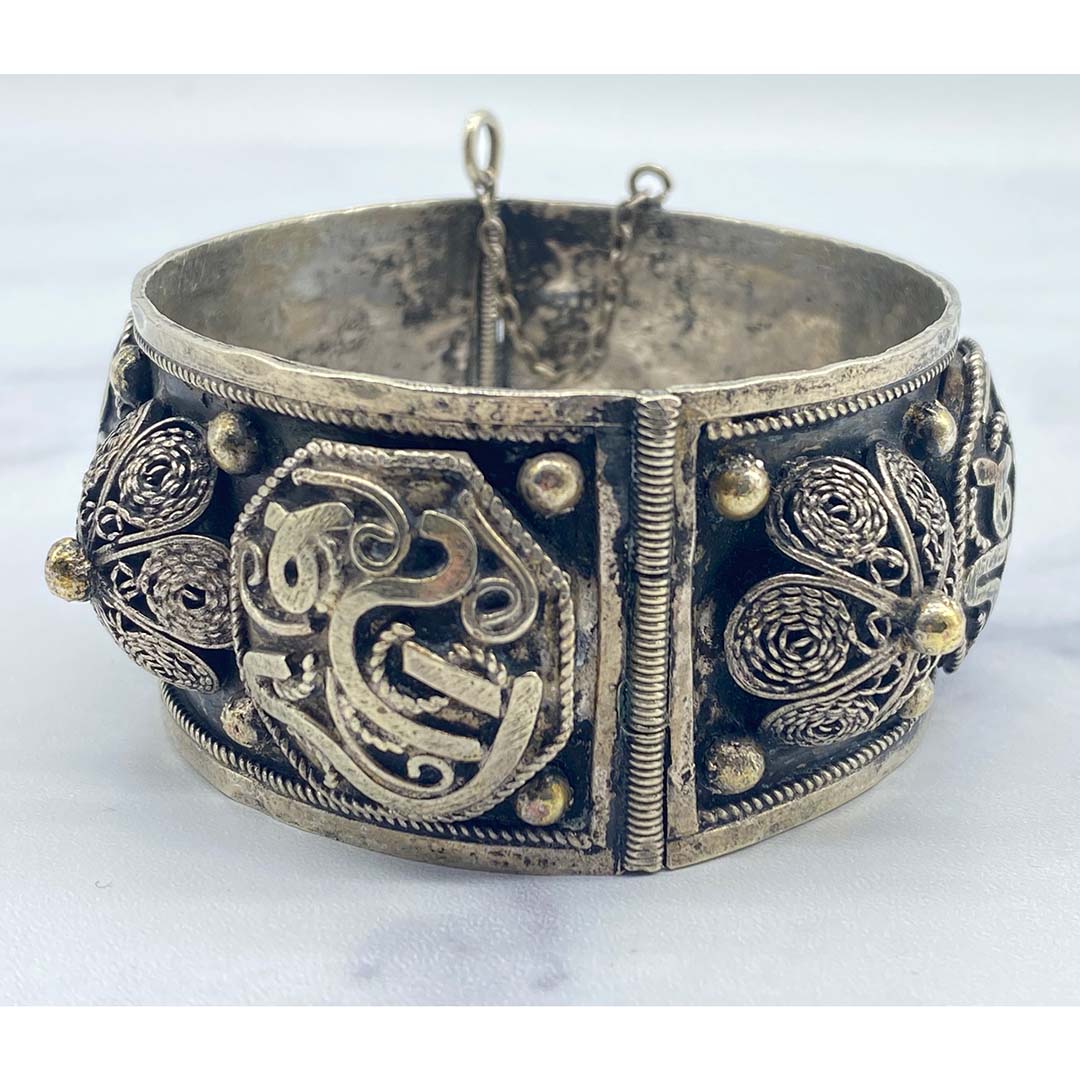 Vintage Tribal Hinged Bracelet