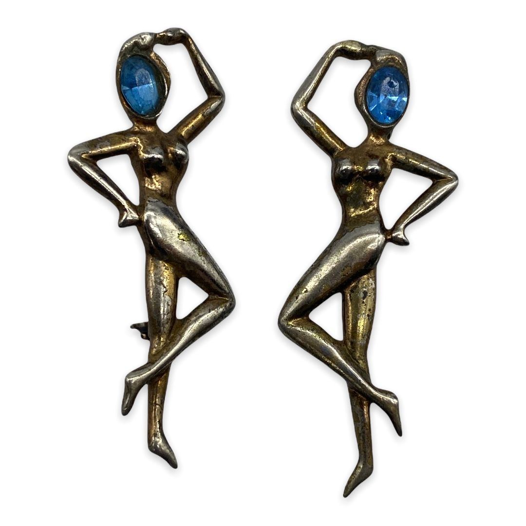 Vintage Norma Sterling Silver Figural Dancer Pins