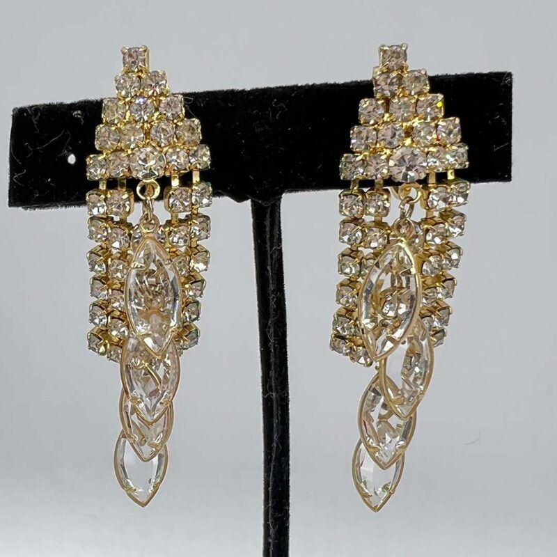 clear rhinestone dangle earrings