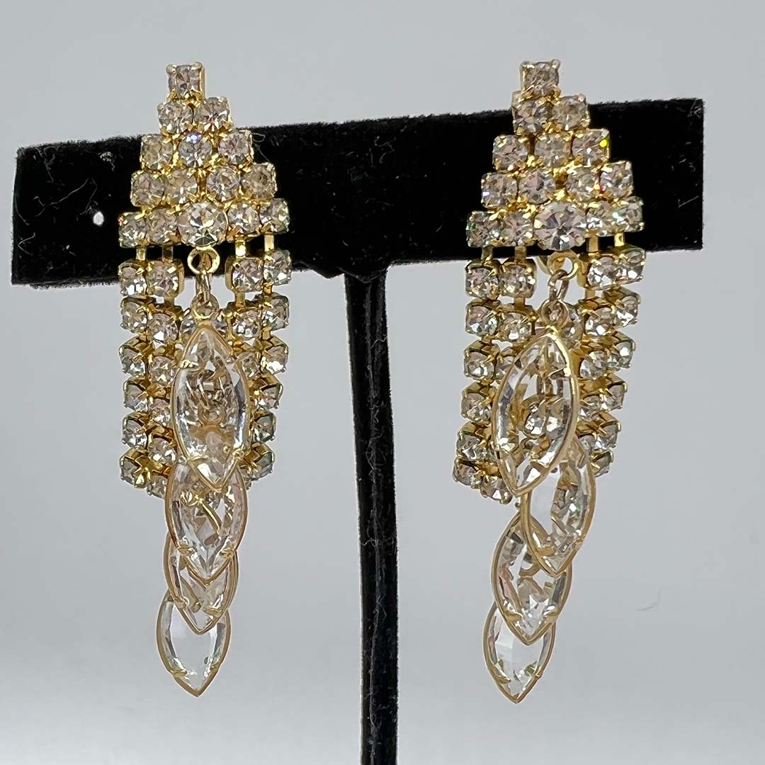 clear rhinestone dangle earrings