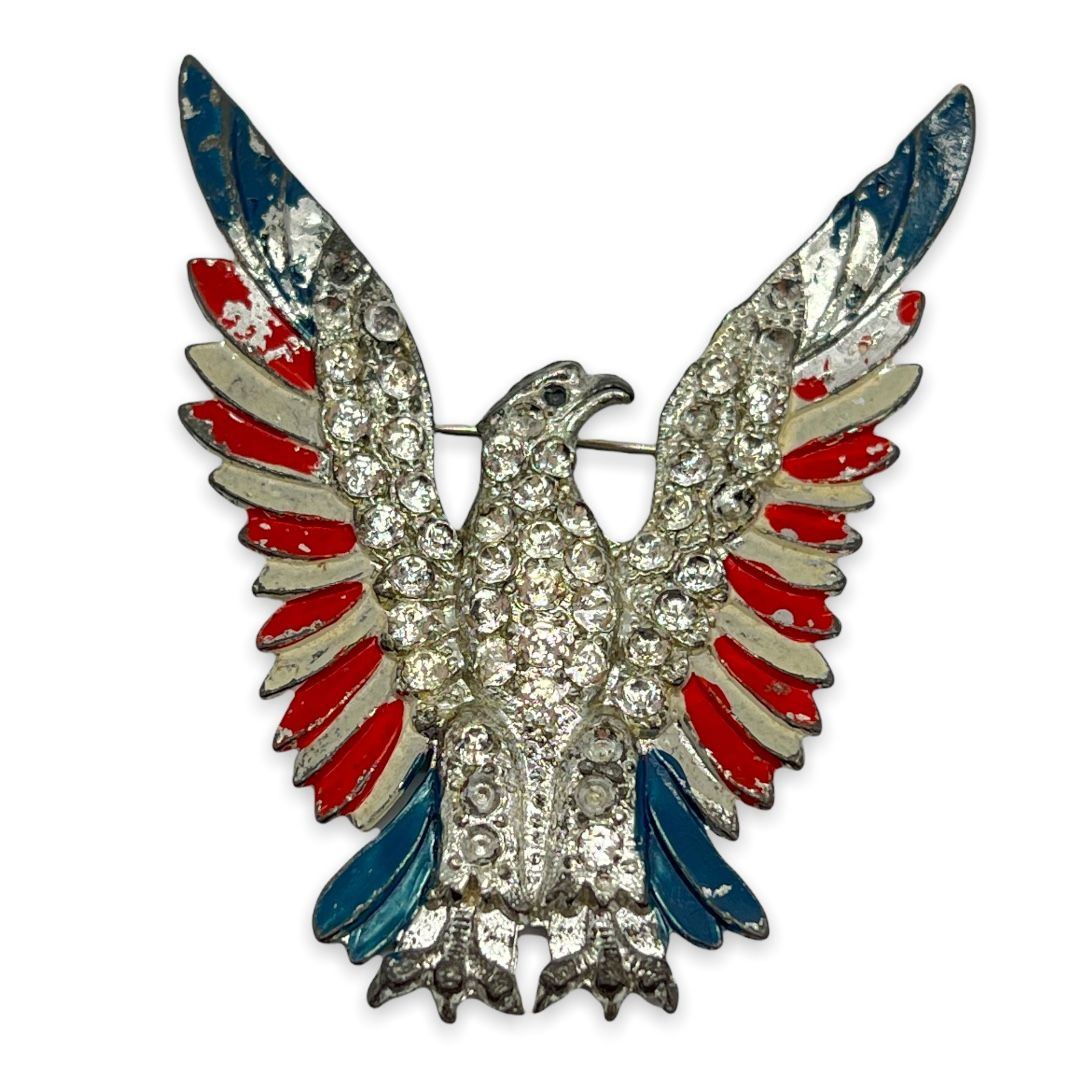 WWII Era Vintage Enameled Pot Metal Eagle