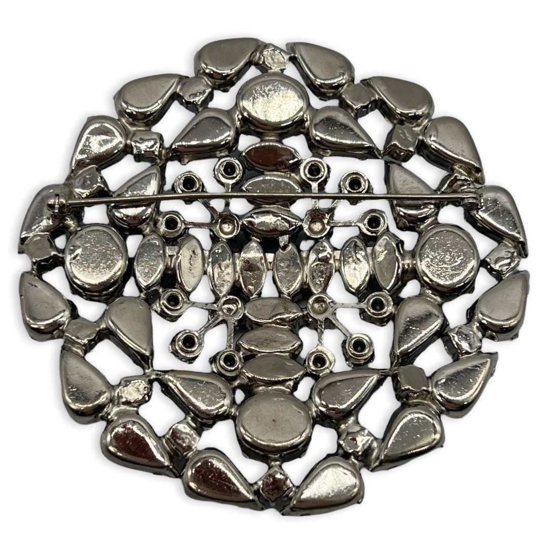 Huge 1950s Blue Rhinestone Brooch - Vintage Jewerly Collect